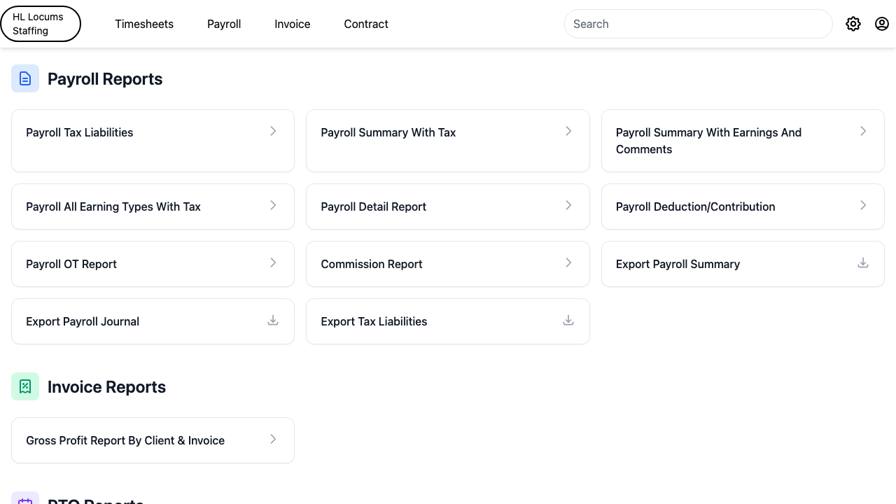 Screenshot: a report results view with the PDF and Excel export buttons highlighted.