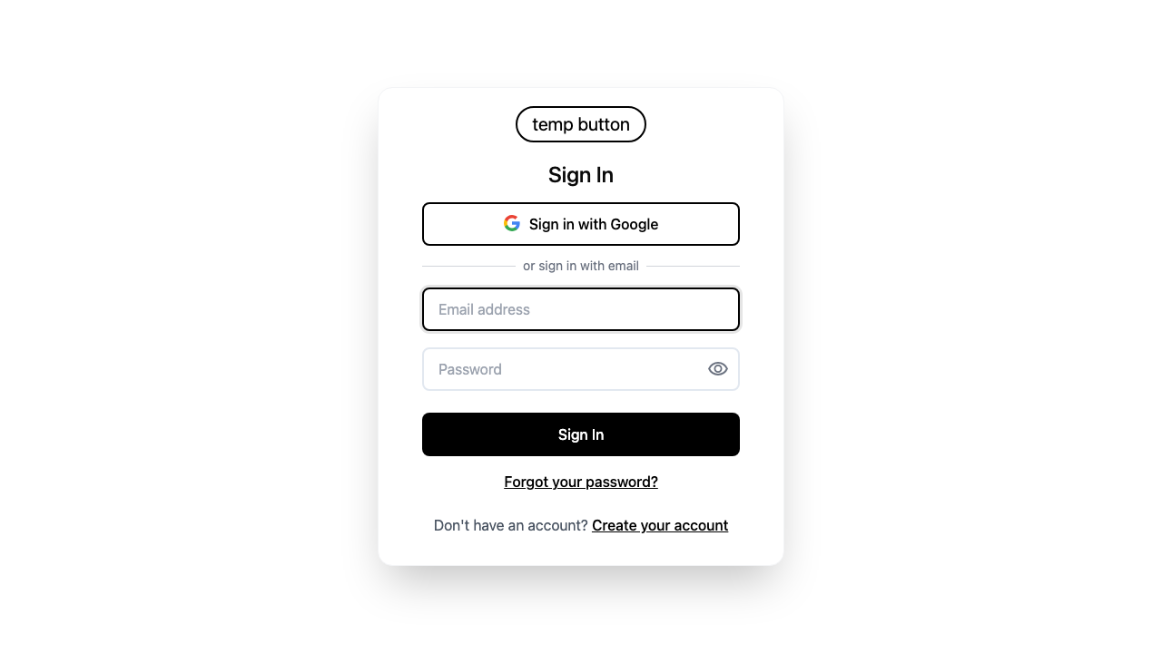 Screenshot: the Sign In page with the "Sign in with Google" button highlighted above the "or sign in with email" divider.
